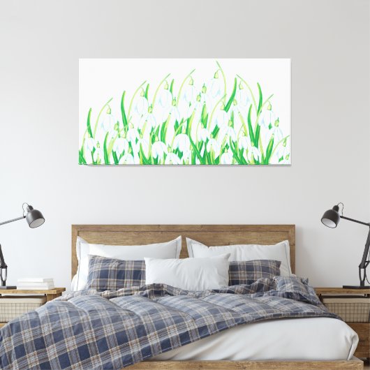 Spring Snowdrops Canvas Afdruk (Insitu (Slaapkamer))