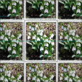 Spring Snowdrops Floral Fabric Stof (Delen)