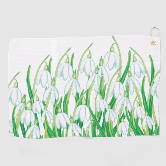 Spring Snowdrops Golfhanddoek (Horizontaal)
