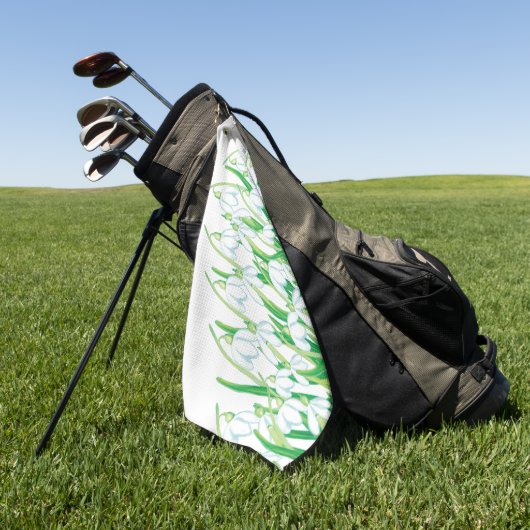 Spring Snowdrops Golfhanddoek (Groen)
