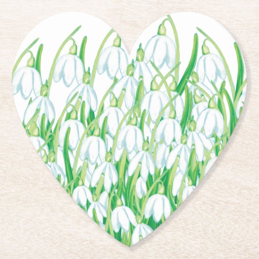 Spring Snowdrops Kartonnen Onderzetters (Voorkant)