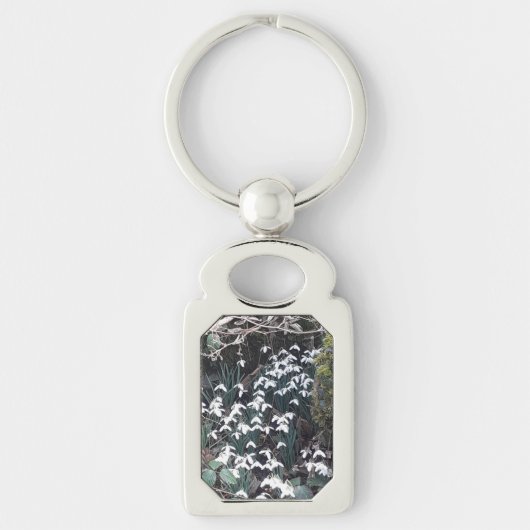 Spring Snowdrops Metal Key Ring Sleutelhanger (Voorkant)