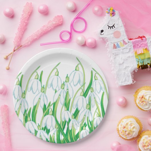 Spring Snowdrops Napkins Papieren Bordje (Feest)