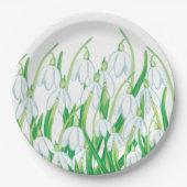 Spring Snowdrops Napkins Papieren Bordje (Voorkant)