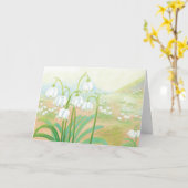 Spring Snowflake, Leucojum vernum Illustration Kaart (Gele Bloem)
