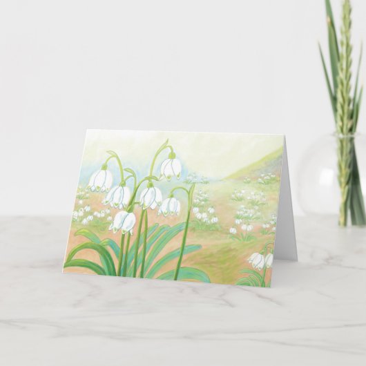 Spring Snowflake, Leucojum vernum Illustration Kaart (Voorkant)