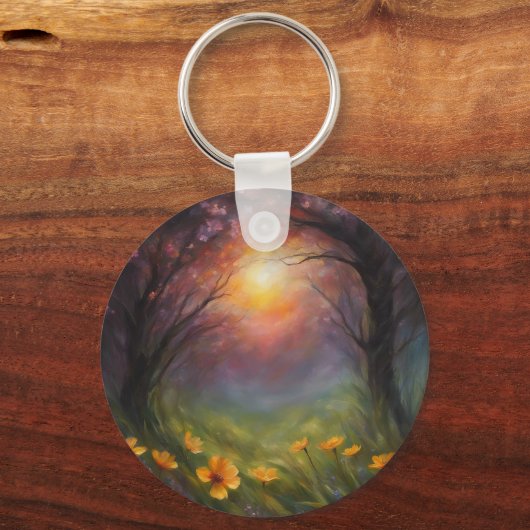 Spring Solar Eclipse Tekst toevoegen Aangepaste ge Sleutelhanger (Voorkant)