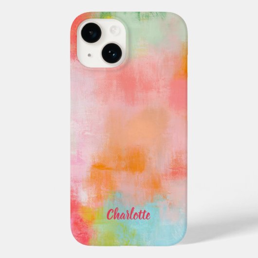 Spring Spark - Roze Koraal - Naam of Monogram Case-Mate iPhone Case (Achterkant)