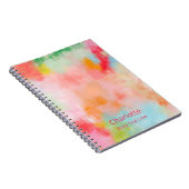 Spring Spark - Roze Koraal - Naam of Monogram Notitieboek (Rechterzijde)