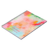 Spring Spark - Roze Koraal - Naam of Monogram Notitieboek (Linkerzijde)