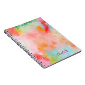 Spring Spark - Roze Koraal - Naam of Monogram Notitieboek (Rechterzijde)