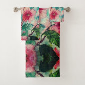Spring Sparrows Bath Towel Set Painting Bad Handdoek (Insitu)