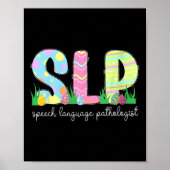 Spring Speech Language Pathologist Easter Bunny SL Poster (Voorkant)