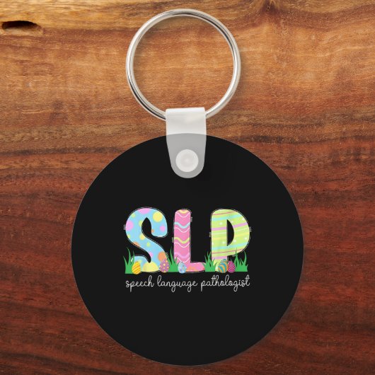 Spring Speech Language Pathologist Easter Bunny SL Sleutelhanger (Voorkant)