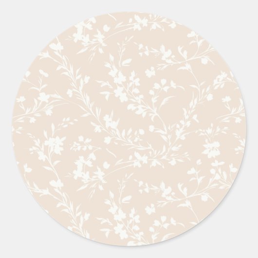 Spring Sprigs Neutral - Soft Linen Ronde Sticker (Voorkant)