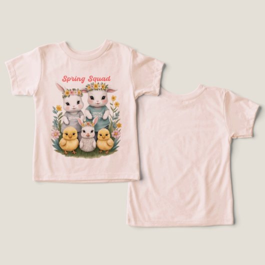 Spring Squad Schattige Bunny & Chick Easter (Ontwerp Voorkant & Achterkant)