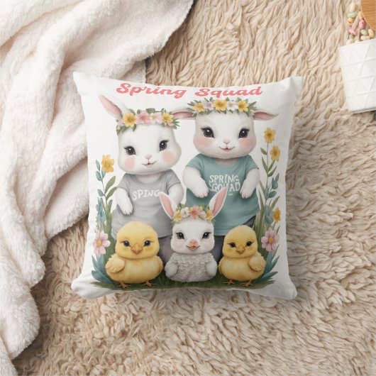 Spring Squad Schattige Bunny & Chick Easter Kussen (Deken)