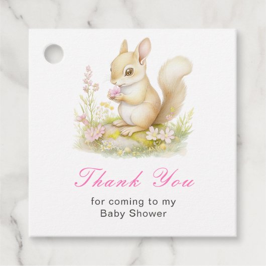 Spring Squirrel Baby Shower Bedankjes Labels (Voorkant)