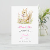 Spring Squirrel Baby shower Bedankkaart (Staand voorkant)