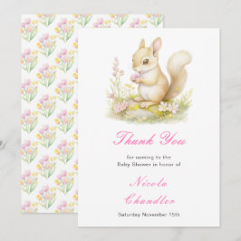 Spring Squirrel Baby shower Bedankkaart