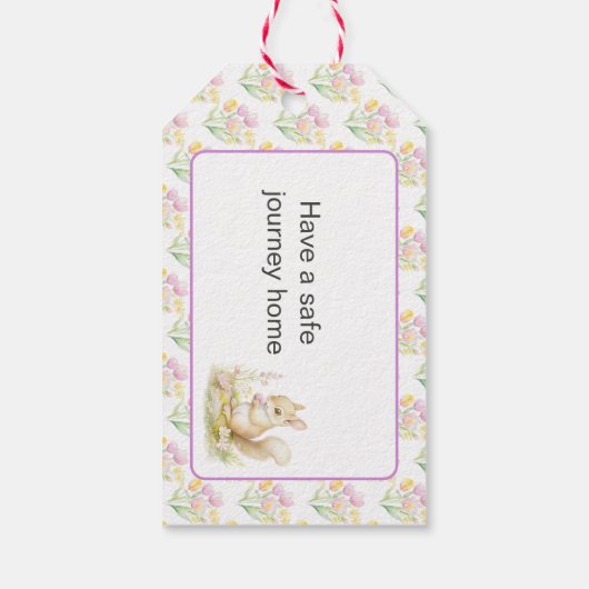 Spring Squirrel Baby shower Cadeaulabel (Achterkant)