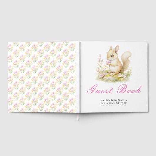 Spring Squirrel Baby Shower Guest Book Gastenboek (Volledig)
