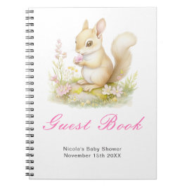 Spring Squirrel Baby Shower Guest Book Notitieboek