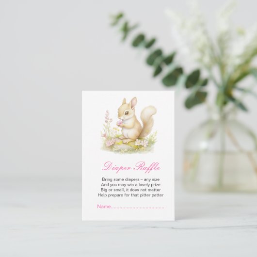 Spring Squirrel Baby shower Informatiekaartje (Staand voorkant)