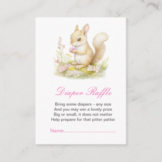 Spring Squirrel Baby shower Informatiekaartje (Voorkant)