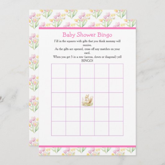 Spring Squirrel Baby shower Kaart (Voorkant / Achterkant)