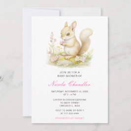 Spring Squirrel Baby shower Kaart