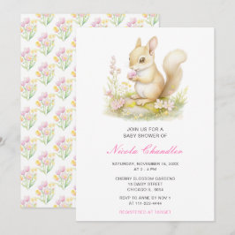 Spring Squirrel Baby shower Kaart