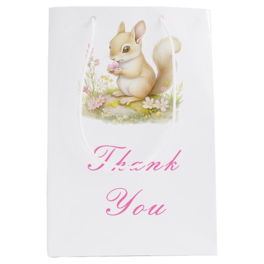 Spring Squirrel Baby shower Medium Cadeauzakje (Voorkant)