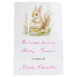 Spring Squirrel Baby shower Medium Cadeauzakje