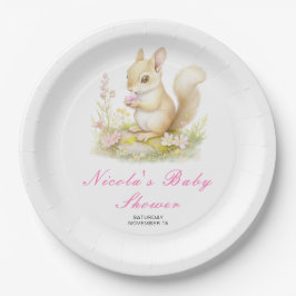 Spring Squirrel Baby shower Papieren Bordje