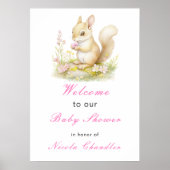Spring Squirrel Baby shower Poster (Voorkant)