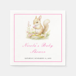Spring Squirrel Baby shower Servet