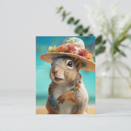 Spring Squirrel Briefkaart (Staand voorkant)