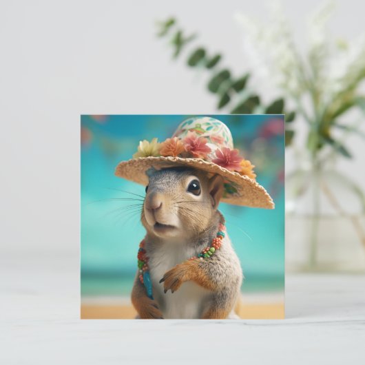 Spring Squirrel Kaart (Staand voorkant)