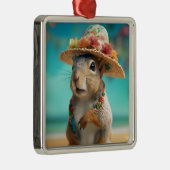 Spring Squirrel Metalen Ornament (Rechts)
