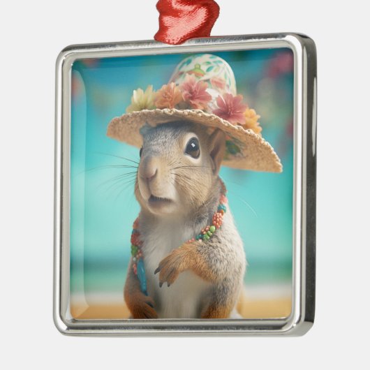 Spring Squirrel Metalen Ornament (Links)