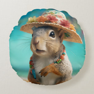 Spring Squirrel Rond Kussen