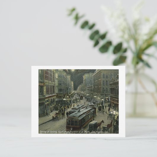 Spring St., Los Angeles, California 1908  Briefkaart (Staand voorkant)