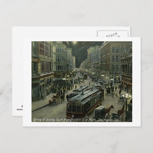 Spring St., Los Angeles, California 1908  Briefkaart (Voorkant / Achterkant)