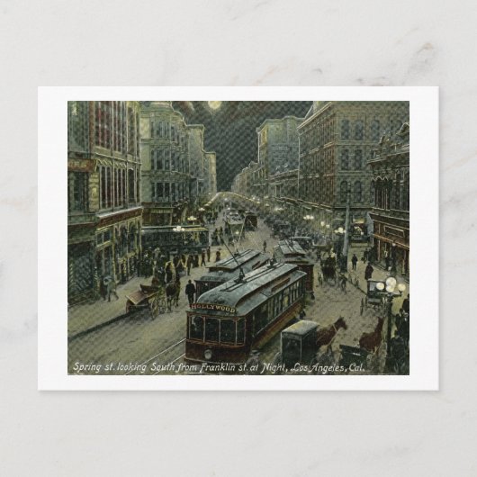 Spring St., Los Angeles, California 1908  Briefkaart (Voorkant)