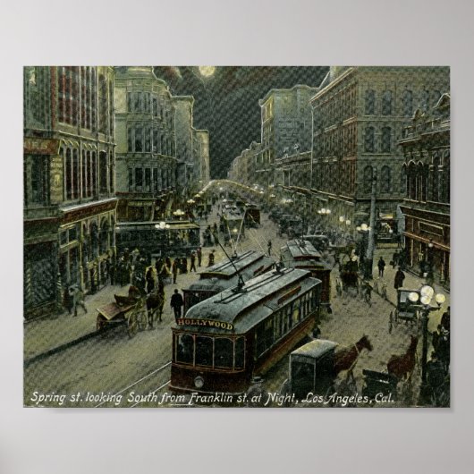 Spring St., Los Angeles, California 1908  Poster (Voorkant)