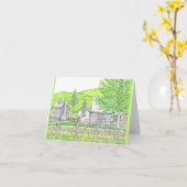 Spring Stone Barn Green Notecard Kaart (Gele Bloem)