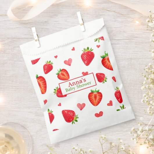 Spring Strawberry Theme Fruit Baby shower Bedankzakje (Geknipt)
