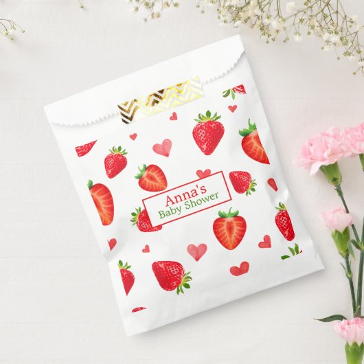Spring Strawberry Theme Fruit Baby shower Bedankzakje (Gezegeld)