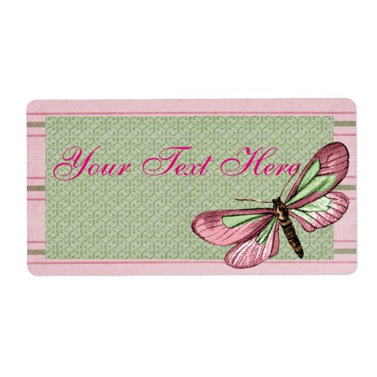 Spring Striped Vlinder Label (Voorkant)